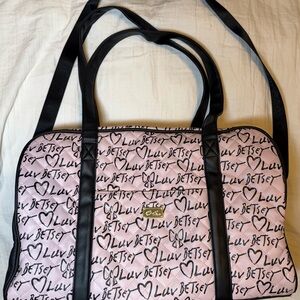 Betsey Johnson Heart Print Pink Tote travel bag
